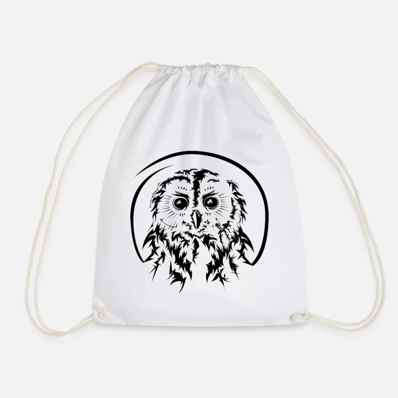 eule owl eulen owls symbol illustration icon - Turnbeutel - Weiß