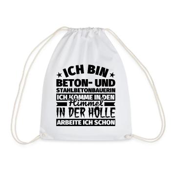 Beton- und Stahlbetonbauerin Geschenk lustig Himme - Turnbeutel - Weiß - Vorne