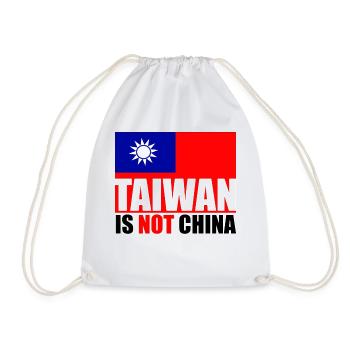 Taiwan is not China ❗❗❗ 台灣不是中國 ❗❗❗ - Drawstring Bag - white - Front
