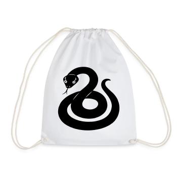 Snake shadow figure from the Chinese zodiac - Drawstring Bag - white - Front