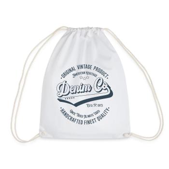 Denim Co. original vintage product handcrafted - Drawstring Bag - white - Front