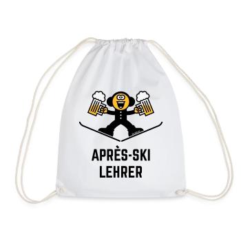 Après-Ski Lehrer (Bier / Karikatur / 3C) - Turnbeutel - Weiß - Vorne