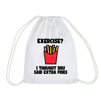 Exercice? Je viens de dire frites supplémentaires # - Sac de sport léger - blanc - Devant