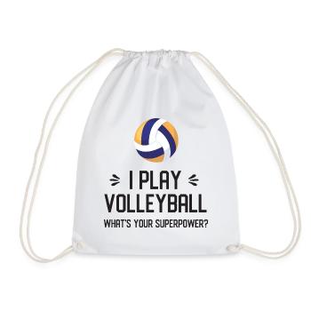 Ich spiele Volleyball. Was ist deine Superkraft? - Turnbeutel - Weiß - Vorne
