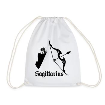 Bow and arrow Archer Sagittarius - Drawstring Bag - white - Front