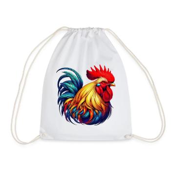 Rooster Hen - Drawstring Bag - white - Front