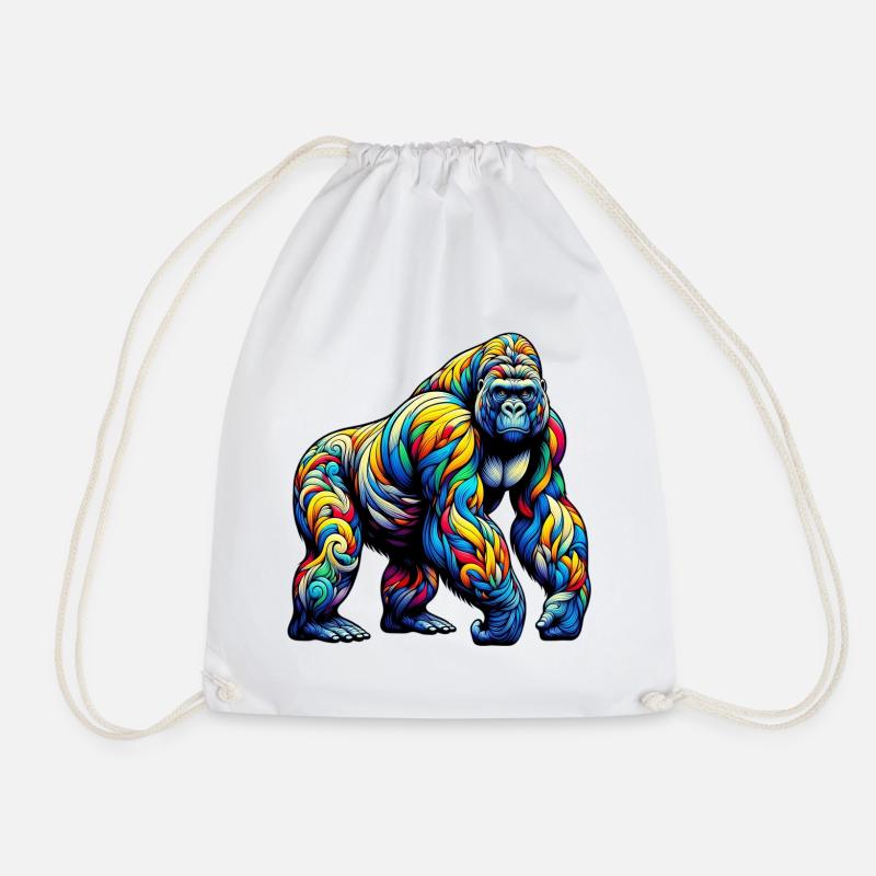 Gorilla - Drawstring Bag - white