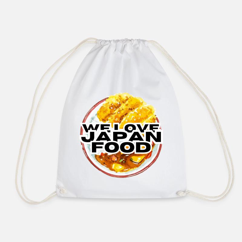 We love Japanese curry - Drawstring Bag - white