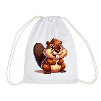 Beaver - Drawstring Bag - white - Front