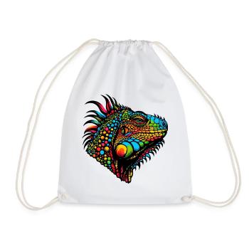 Iguana - Drawstring Bag - white - Front