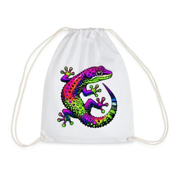 Gecko - Turnbeutel - Weiß - Vorne