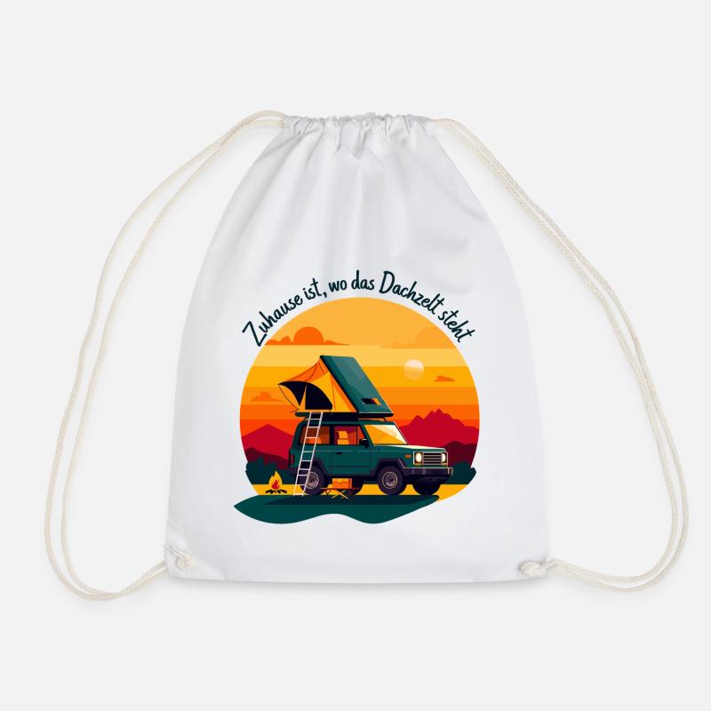 Zuhause unterm Dachzelt - Turnbeutel - Weiß