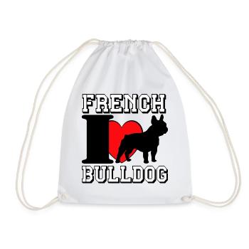 Bouledogue français .............................. - Sac de sport léger - blanc - Devant