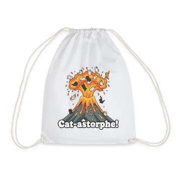 Cat-astrophe volcano - Drawstring Bag - white - Front