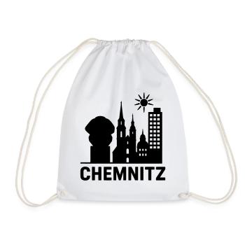Chemnitz Landmark Silhouette - Drawstring Bag - white - Front