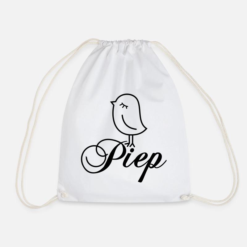 Spatz Piep – Piepmatz Vogel Cartoon Motiv - Turnbeutel - Weiß