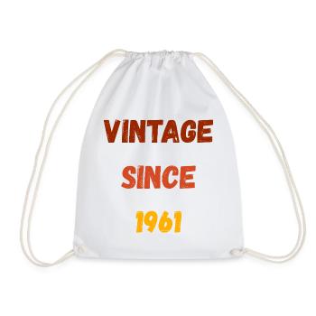 1961 Birthday - Vintage since 1961 - Drawstring Bag - white - Front