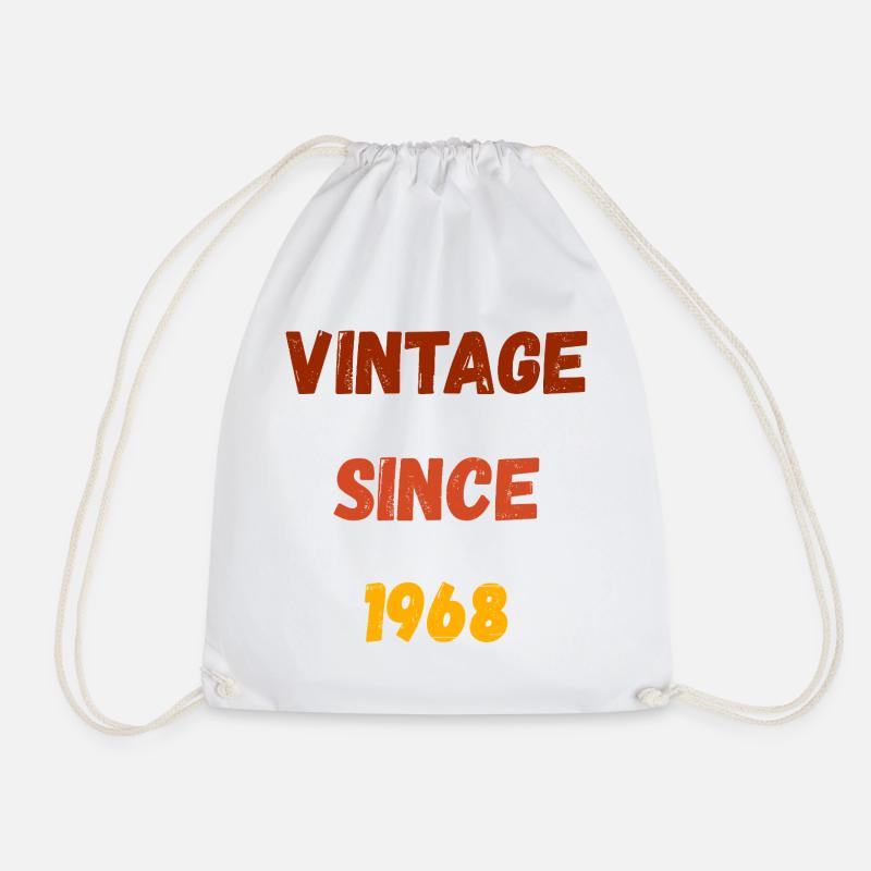 1968 Birthday - Vintage since 1968 - Drawstring Bag - white