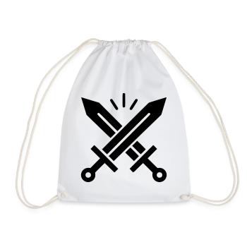 Crossed Swords Crest - Drawstring Bag - white - Front