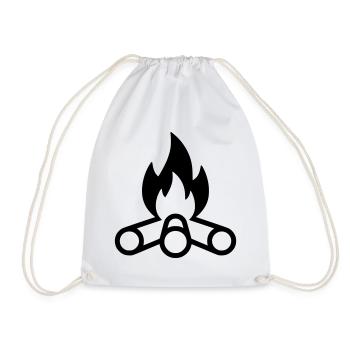 Campfire Flames Icon - Drawstring Bag - white - Front