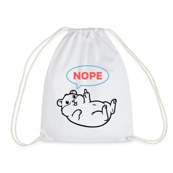 Hamster Nope Comic Colored - Drawstring Bag - white - Front