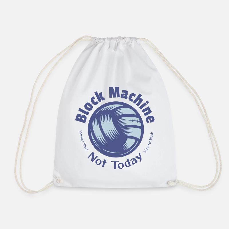 Block Machine - Volleyball - Drawstring Bag - white