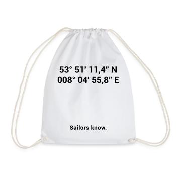 Red Sand Lighthouse - Maritime North Sea Baltic Sea - Drawstring Bag - white - Front