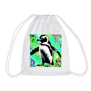 penguin - Drawstring Bag - white - Front