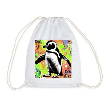 penguin - Drawstring Bag - white - Front