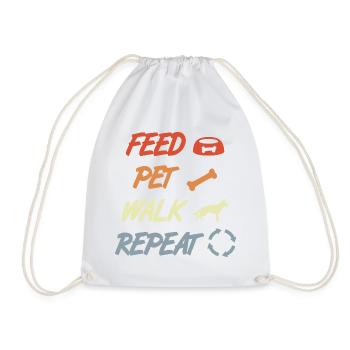 Feeding, petting, performing, repeating - Drawstring Bag - white - Front