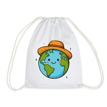 Smiling Land in the Hat - Drawstring Bag - white - Front