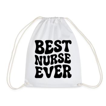 Best Nurse ever - Drawstring Bag - white - Front