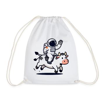 Astronauten-Bullenritt - Turnbeutel - Weiß - Vorne