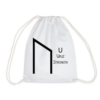 Uruz Rune Complete Black – Viking Futhark - Sac de sport léger - blanc - Devant