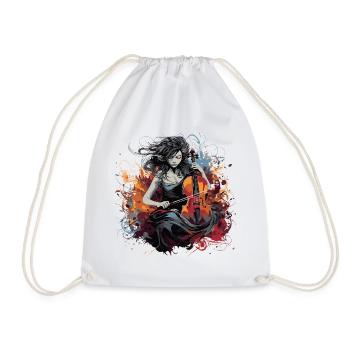 Cello player Cellist-musician - Drawstring Bag - white - Front