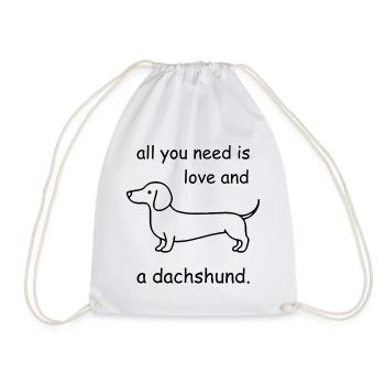 All You Need Is Love & Dackel – Comic - Turnbeutel - Weiß - Vorne