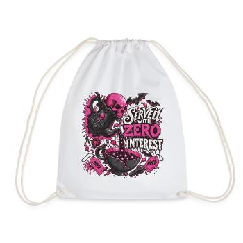 Kaffee Totenkopf Pink Gothic - Turnbeutel - Weiß - Vorne