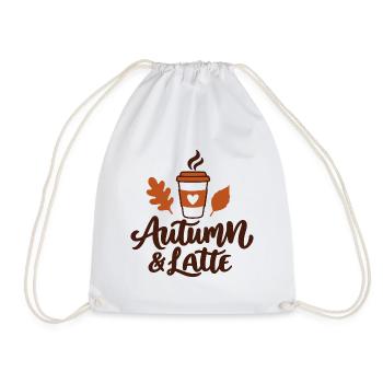 Herbst- und Latte-Cozy Herbstkaffee-Liebhaber - Turnbeutel - Weiß - Vorne