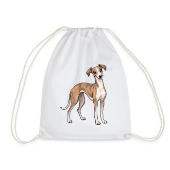 Greyhound Kawaii Style – Süßer Windhund - Turnbeutel - Weiß - Vorne