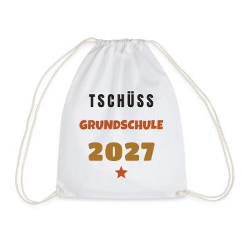 Tschüss Grundschule 2027 Abschied Motiv - Turnbeutel - Weiß - Vorne