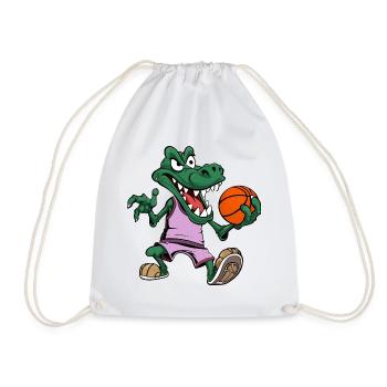 Alligator Basketball Krokodil - Turnbeutel - Weiß - Vorne