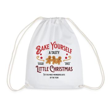 Bake Yourself A Tasty Christmas Backen Geschenk - Turnbeutel - Weiß - Vorne