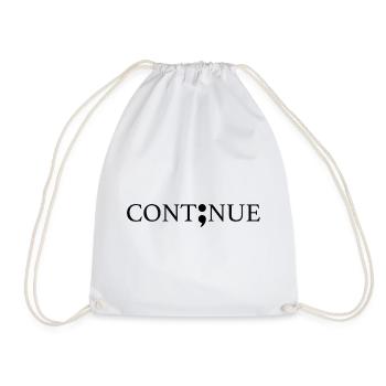 Continue Semicolon - Drawstring Bag - white - Front