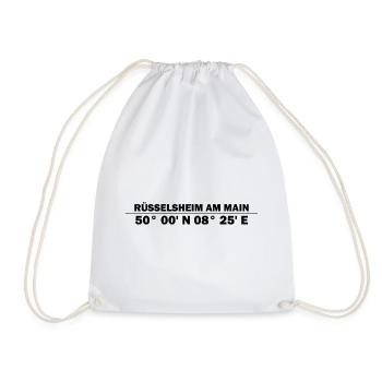 Rüsselsheim am Main coordinates - Drawstring Bag - white - Front