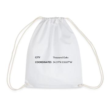 Thousand Oaks, California, USA coordinates - Drawstring Bag - white - Front