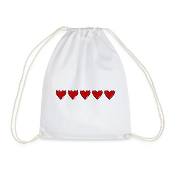 Hearts Line Love Symbol - Drawstring Bag - white - Front