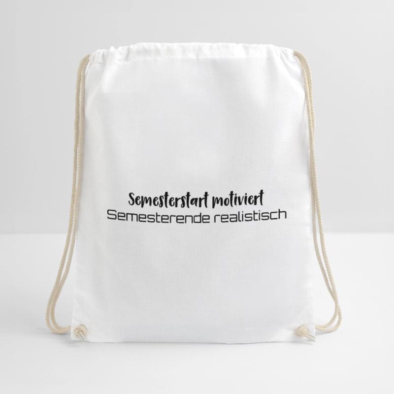 Coffee → learning → existential crisis Drawstring Bag