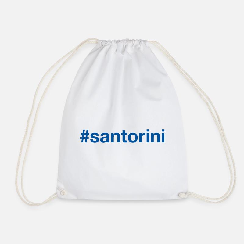 SANTORINI Greece Griechenland Hashtag - Turnbeutel - Weiß