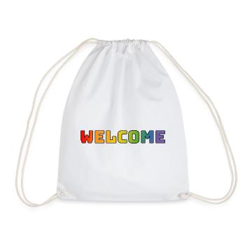 Regenbogen welcome CSD Shirt LGBT lgbtqi queer - Turnbeutel - Weiß - Vorne