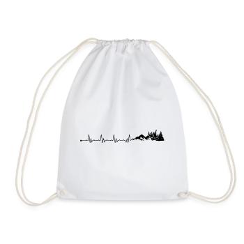 Heartbeat Snowboarder Wintersport - Turnbeutel - Weiß - Vorne